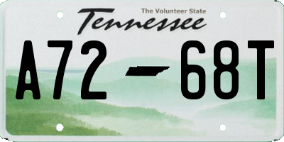 TN license plate A7268T