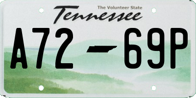TN license plate A7269P
