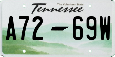 TN license plate A7269W