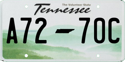 TN license plate A7270C