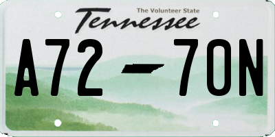 TN license plate A7270N