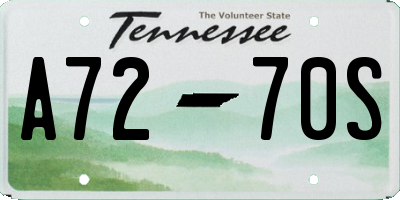TN license plate A7270S