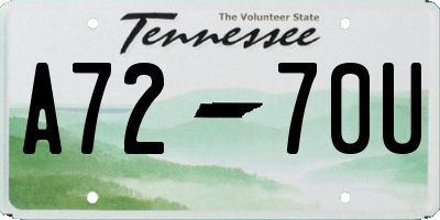 TN license plate A7270U