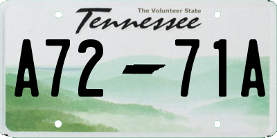 TN license plate A7271A