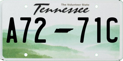 TN license plate A7271C