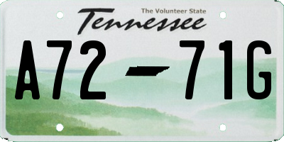 TN license plate A7271G