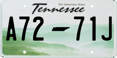 TN license plate A7271J