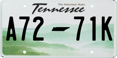 TN license plate A7271K