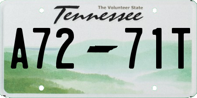 TN license plate A7271T