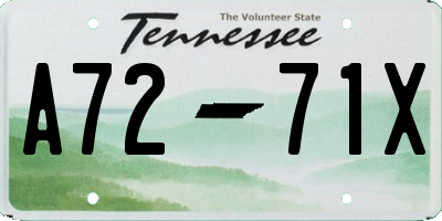 TN license plate A7271X