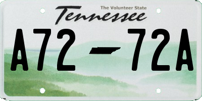 TN license plate A7272A