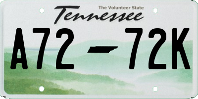 TN license plate A7272K