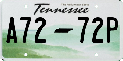 TN license plate A7272P