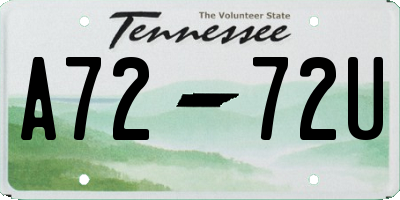 TN license plate A7272U