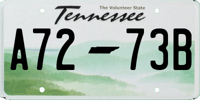 TN license plate A7273B