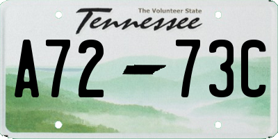 TN license plate A7273C