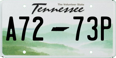 TN license plate A7273P