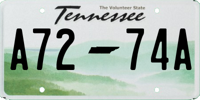 TN license plate A7274A