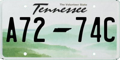 TN license plate A7274C