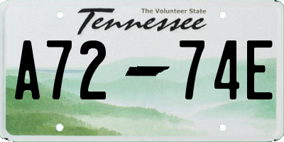 TN license plate A7274E