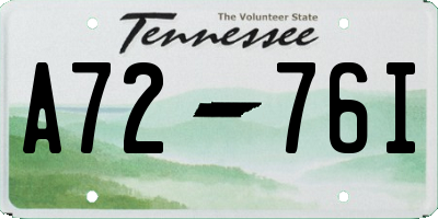TN license plate A7276I