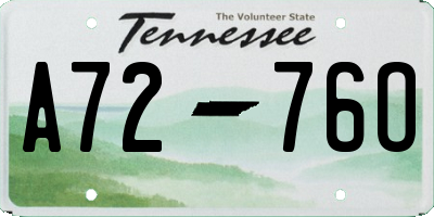 TN license plate A7276O