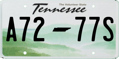 TN license plate A7277S