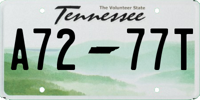 TN license plate A7277T