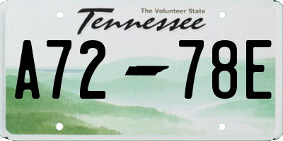 TN license plate A7278E