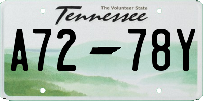 TN license plate A7278Y