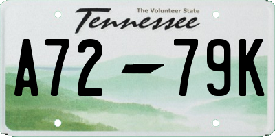 TN license plate A7279K