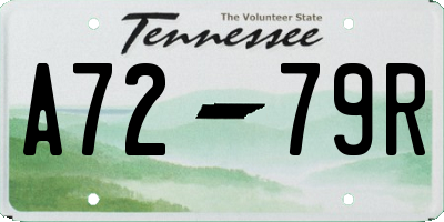 TN license plate A7279R