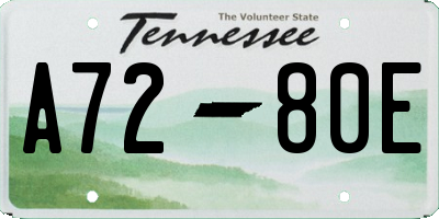 TN license plate A7280E