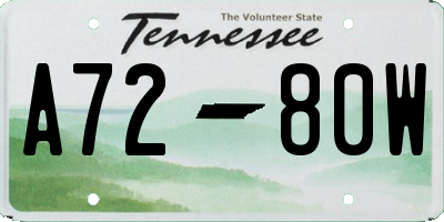 TN license plate A7280W