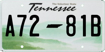 TN license plate A7281B