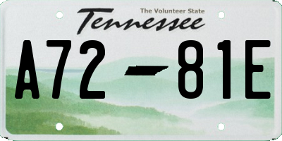 TN license plate A7281E