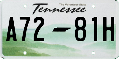 TN license plate A7281H