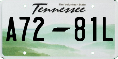 TN license plate A7281L