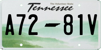 TN license plate A7281V