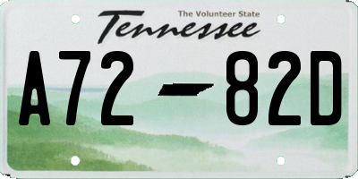 TN license plate A7282D