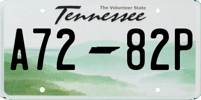 TN license plate A7282P