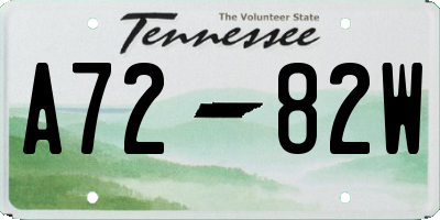 TN license plate A7282W