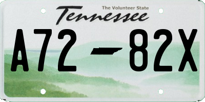 TN license plate A7282X