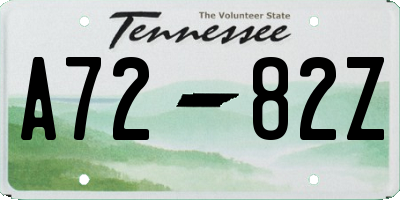 TN license plate A7282Z