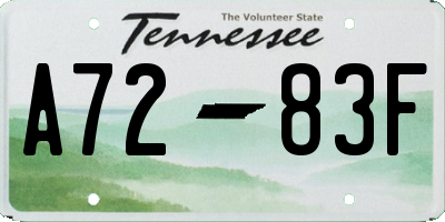 TN license plate A7283F