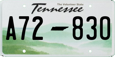 TN license plate A7283O