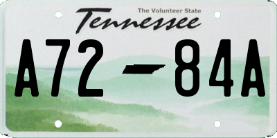 TN license plate A7284A
