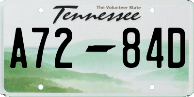 TN license plate A7284D