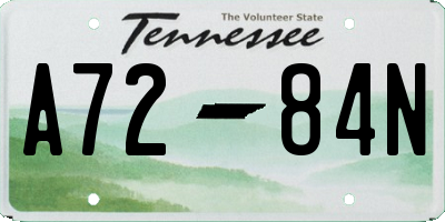 TN license plate A7284N
