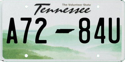 TN license plate A7284U